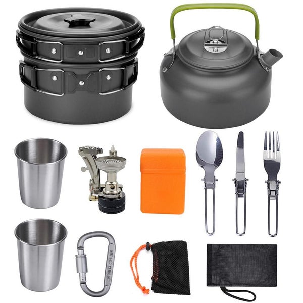 Camping Cookware Kit High Temperature Resistance Outdoor Cooking Pot Carousel 1