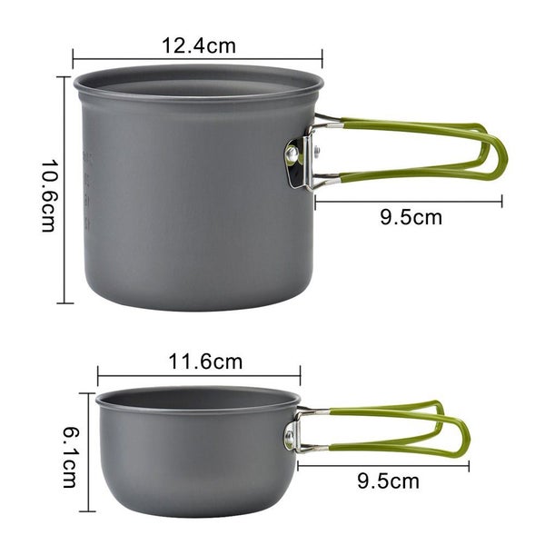 Camping Cookware Kit High Temperature Resistance Outdoor Cooking Pot Carousel 7