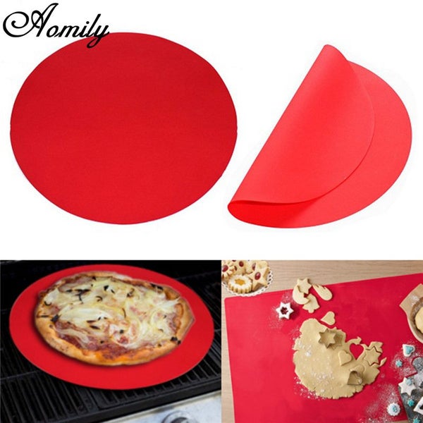 Aomily Round Silicone Baking Mat 30cm Oven Cookie Pizza Sheet Carousel 1