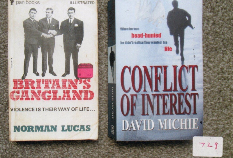 TWO BOOKS - Britain's Gangland & Conflict of Interest. Carousel 1