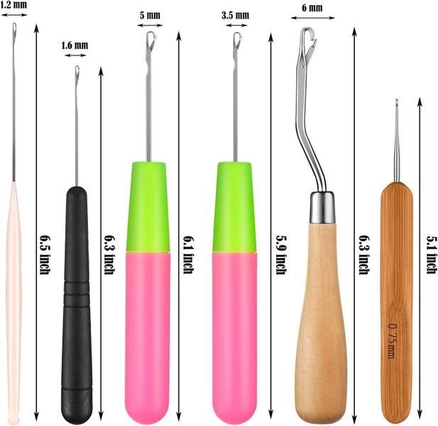 9pcs Bent Latch Hook Crochet Needle Braiding Hair Carpet Making Tools Carousel 2