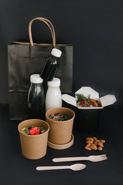 50 X Brown Kraft Paper Food Containers And Lids - Medium 26oz Carousel 4