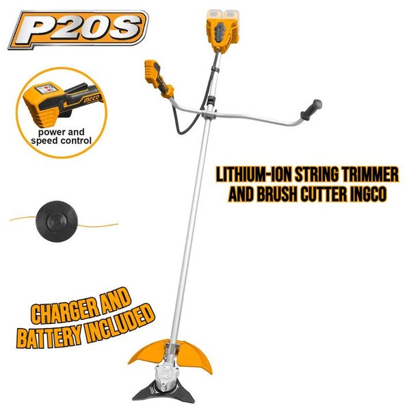 Lithium-ion string trimmer and brush cutter INGCO Carousel 1