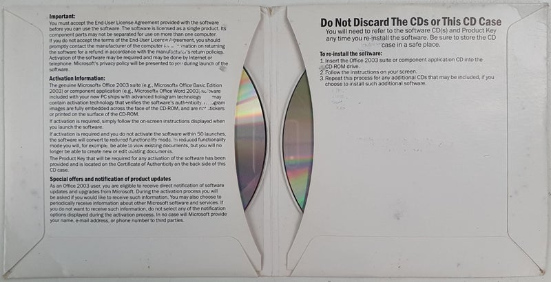 Microsoft Office Small Business Edition 2003 + Extra Disc Carousel 2