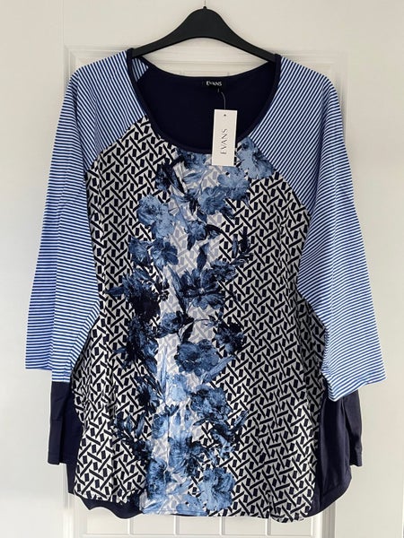 EVANS Placement Mixed Media Top ~ Sizes 20, 22-24, 26-28 & 30-32 Carousel 1