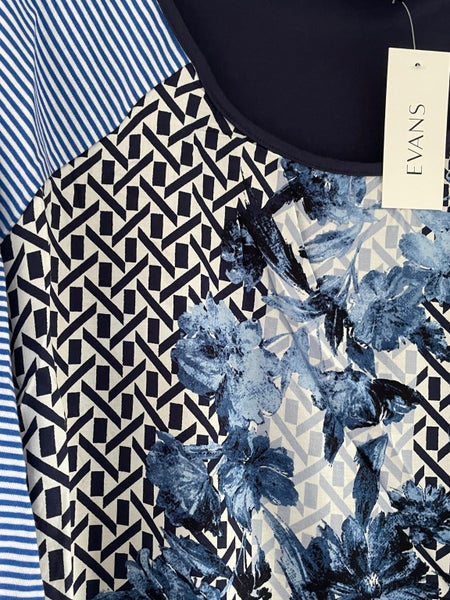 EVANS Placement Mixed Media Top ~ Sizes 20, 22-24, 26-28 & 30-32 Carousel 2