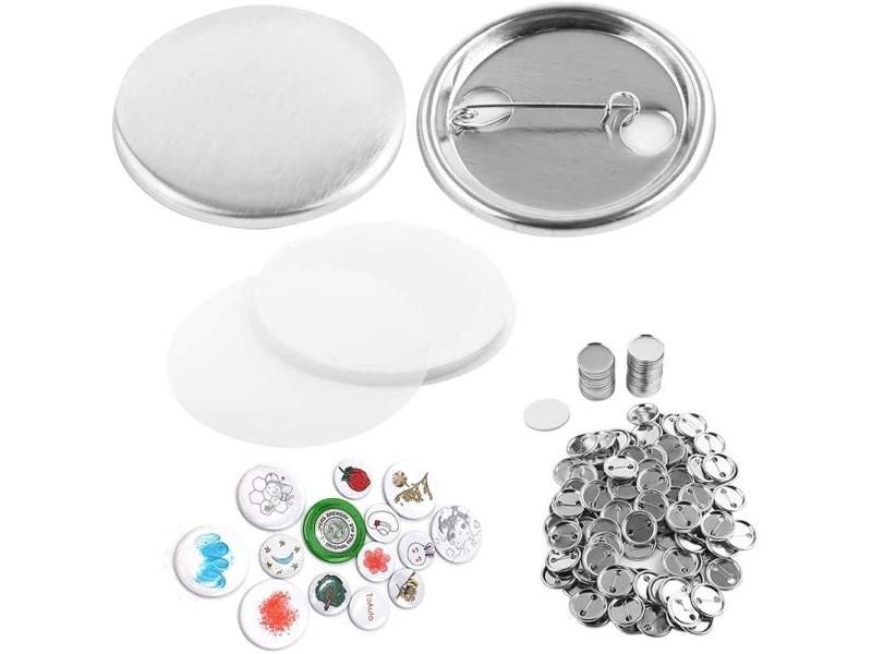 100pcs Button Pins 25 32 37 44 58MM With Puch Press Machine Carousel 2