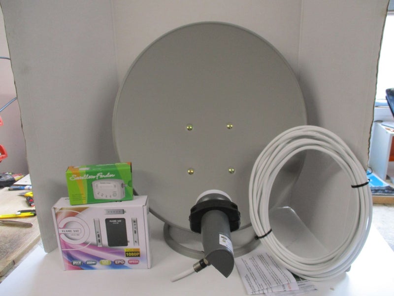 Portable 45cm Satellite dish and Freeview Receiver all you need to get TV Carousel 1