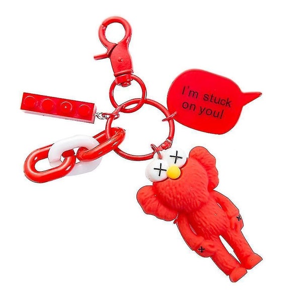 Sesame Street Kaws Pendant Doll Car Keychain Key Ring Bag Ornaments Small Doll Carousel 1