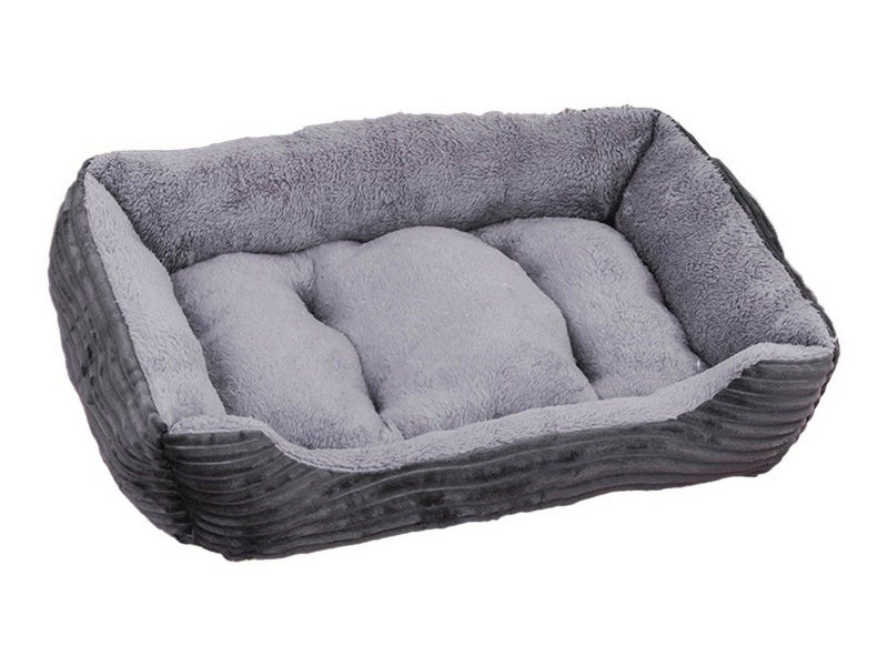 70x55cm Plush Pet Bed Dog Sofa Cozy Puppy Cat Sleeping Bed Grey Carousel 2