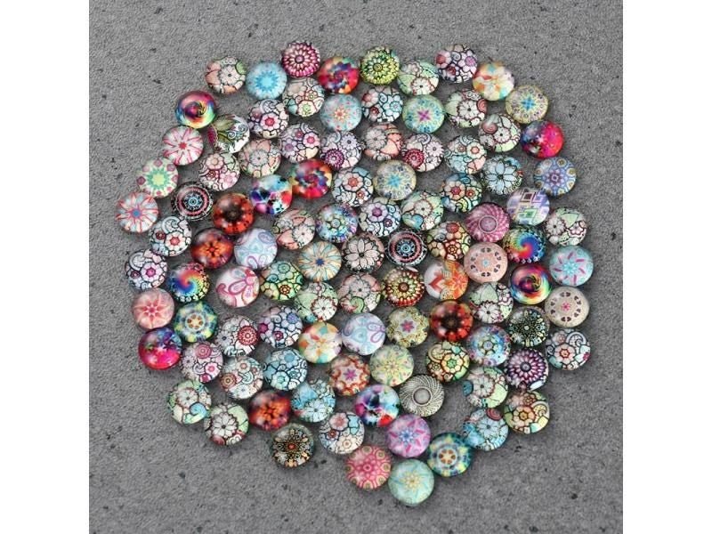 Round Dome Mosaic Mosaic Dome Round Gemstone Flat Stone Natural Jewelry Beads Carousel 1