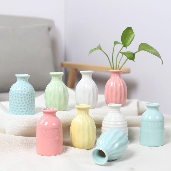 Modern Minimalist Ceramic Small Vases Artificial Flowers Dry Flowers Carousel 2