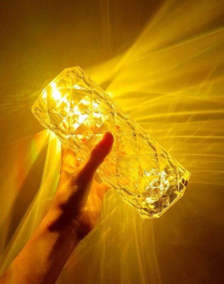 Rose Crystal Lamp with Touch and Remote Control, Big Size Carousel 1