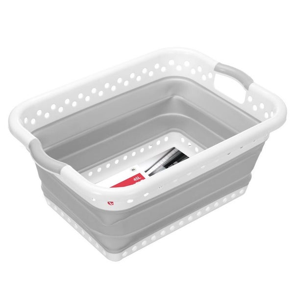 Boxsweden 45L Collapsible Laundry Basket Clothes Hamper Storage Organiser Grey Carousel 5