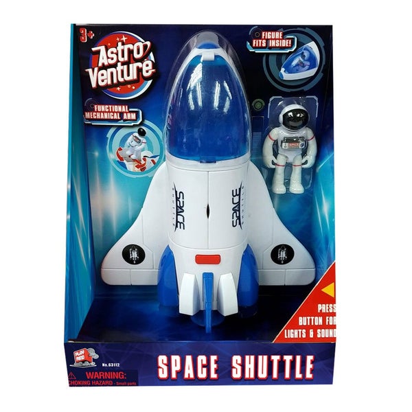 Astro Ventures Space Shuttle w Wheels Toy Kids Interactive Fun Play 3y+ White Carousel 3