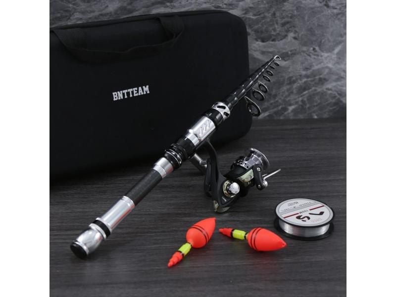 BNTTEAM New Fishing Spinning Reel Rod Combos Carbon Telescopic