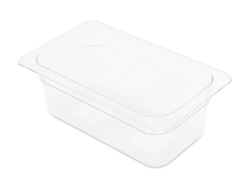 1/4GN 100mm Gastronorm Pan - Clear Polycarbonate - Food Grade Carousel 1