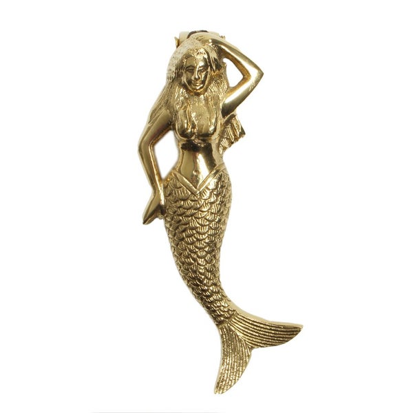 Maine & Crawford Belize 14x6cm Mermaid Door Knocker Hanging Decor Antique Brass Carousel 1
