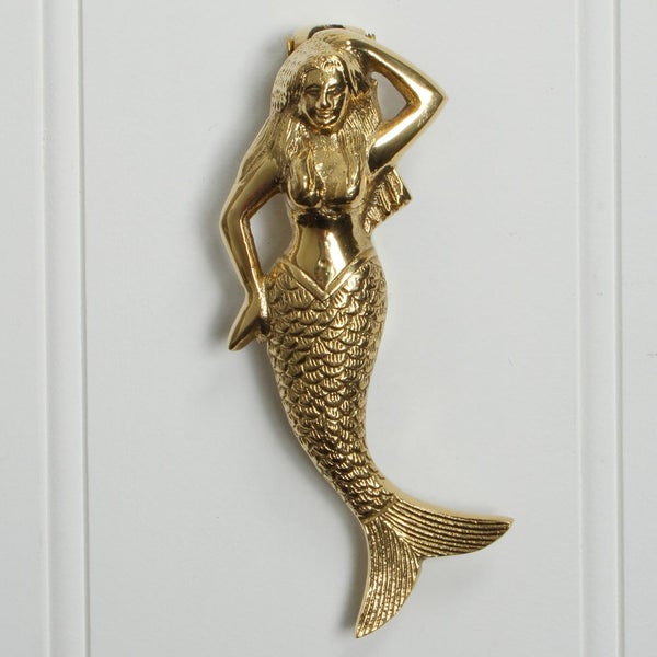 Maine & Crawford Belize 14x6cm Mermaid Door Knocker Hanging Decor Antique Brass Carousel 2