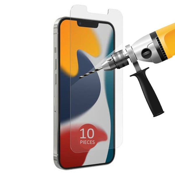 10pcs Tempered Glass Screen Protector Guard for Apple iPhone 13 PRO Front Bulk Carousel 1