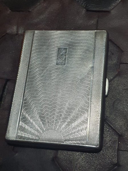 Vintage EMU BRAND Silverplate Cigarette Tin ENGLAND Carousel 1