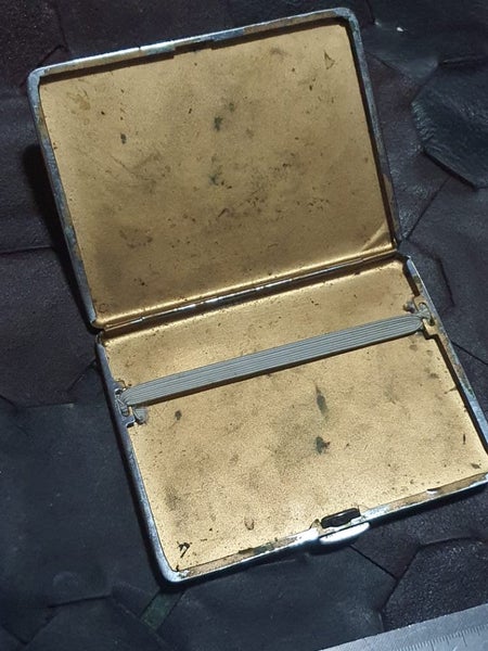 Vintage EMU BRAND Silverplate Cigarette Tin ENGLAND Carousel 1