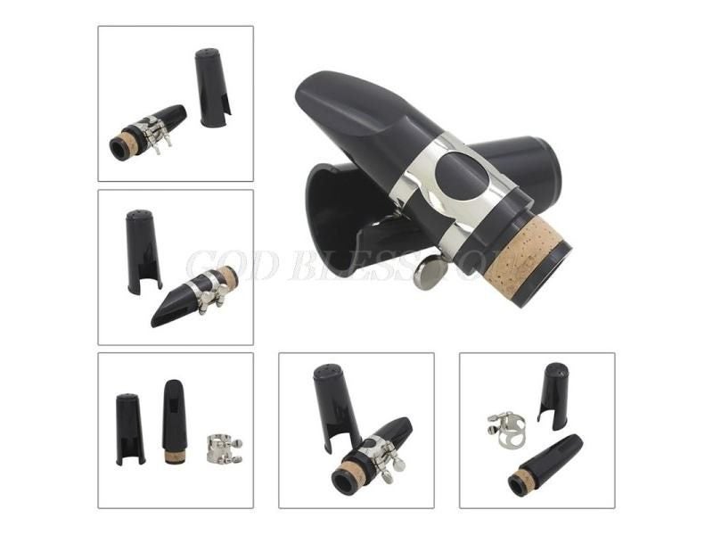 Clarinet Mouthpiece Kit With Ligature One Reed And Plastic Cap Black Carousel 1