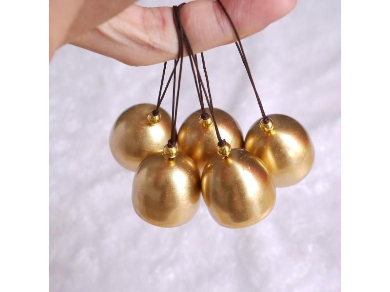 10PCS Christmas Pure Copper Bell Pendant Brass Door Bell DIY Craft Wind Chime Carousel 2