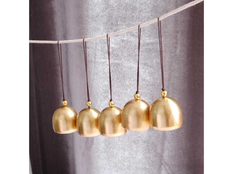 10PCS Christmas Pure Copper Bell Pendant Brass Door Bell DIY Craft Wind Chime Carousel 1