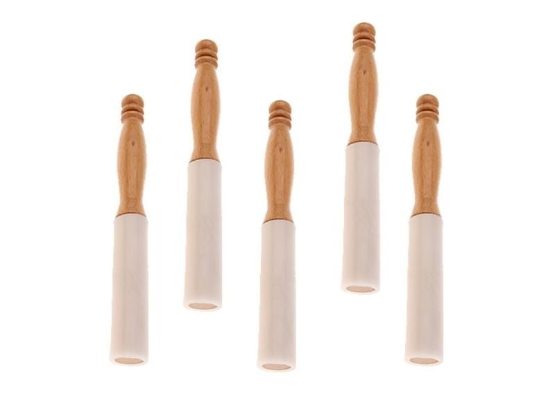 Pack Of 5 Wood Handle Mallets Rubber S Crystal Singing Bowl Sticks Musical Carousel 2