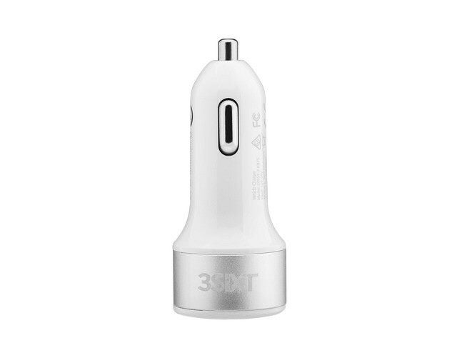 3sixT 27W Dual USB-A USB-C PD Car Charger Port Adapter For iPhone Samsung White Carousel 3