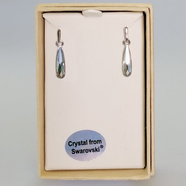 Kiwicraft - Grey Waterdrop Swarovski Earrings Carousel 1