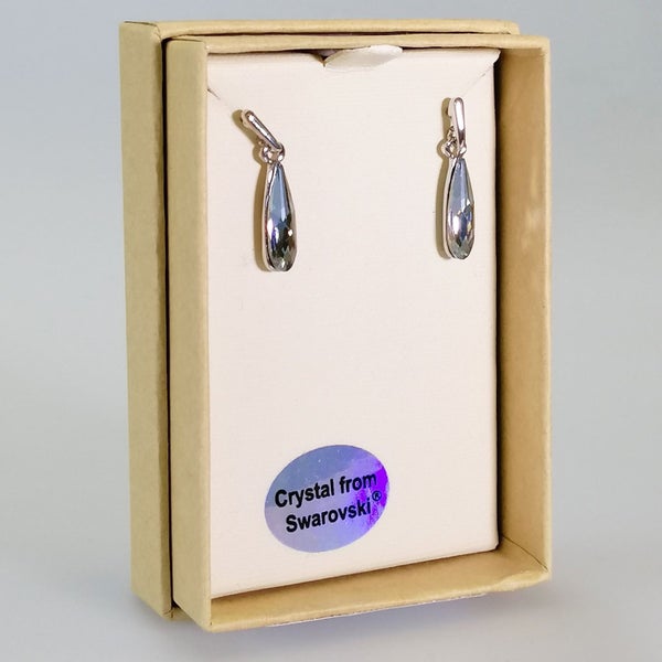 Kiwicraft - Grey Waterdrop Swarovski Earrings Carousel 2