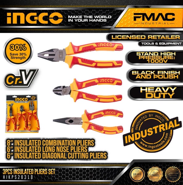 Insulated pliers set 3 Pcs Ingco Carousel 2