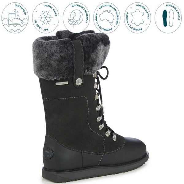 EMU Womens Waterproof Sheepskin Hi Boots Orica Grey LAST ONE Clearance Carousel 2
