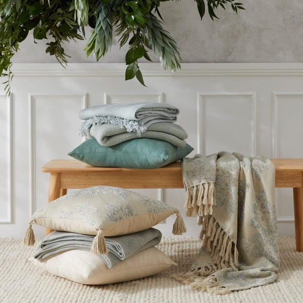 Pilbeam Living Brampton 130x170cm Cotton Throw Blanket Sofa Bed Decor Seafoam Carousel 2