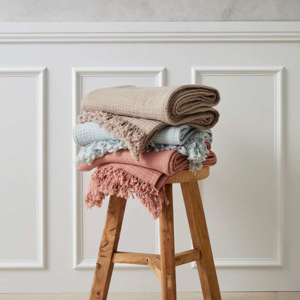 Pilbeam Living Brampton 130x170cm Cotton Throw Blanket Sofa Bed Decor Seafoam Carousel 3