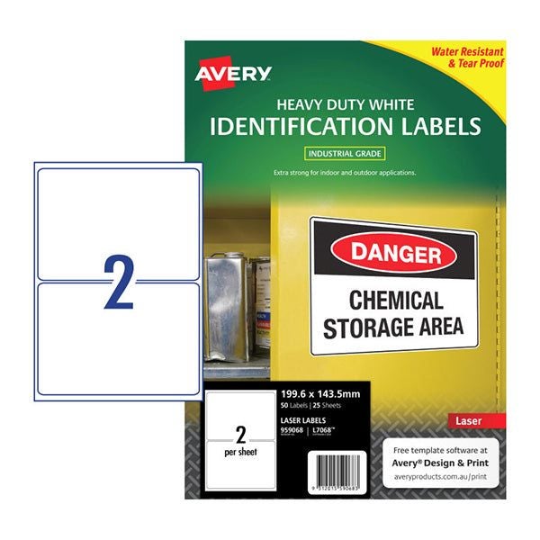 Avery Laser Label Hd L7068 2Up Pack Of 25 Carousel 1