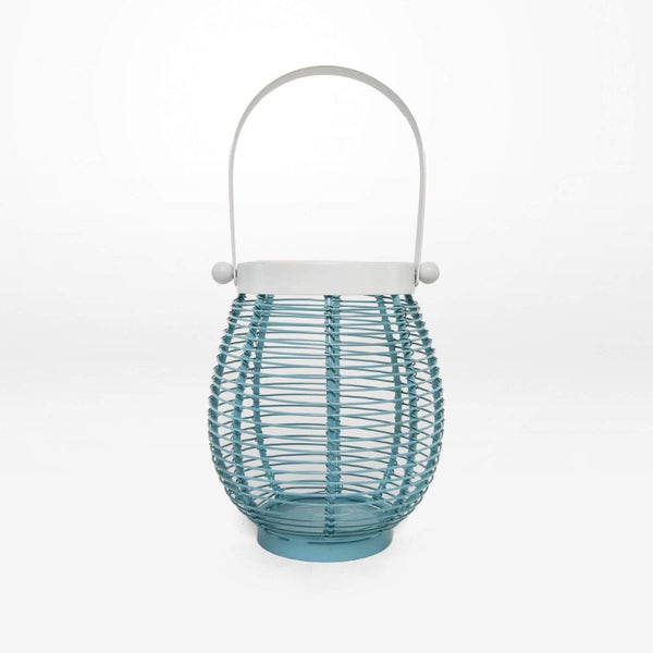 Rayell Lantern Lena Aqua Decorative Light Candle Holder Home Decor 13x15x13cm Carousel 1