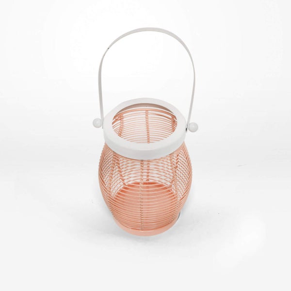 Rayell Lantern Lena Peach Decorative Light Candle Holder Home Decor 13x15x13cm Carousel 3