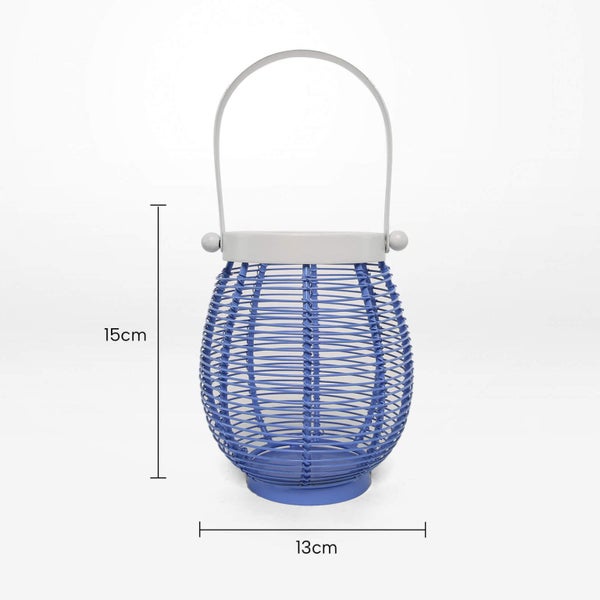Rayell Lantern Lena Blue Decorative Light Candle Holder Home Decor 13x15x13cm Carousel 2