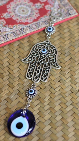 Turkish Evil Eye Metal Wall Hanging Fatimas Hand-6 Carousel 1