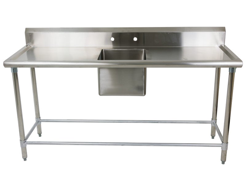 1.78m Stainless Steel Centre Sink Bench - 90cm Worktops + Splashback Carousel 2