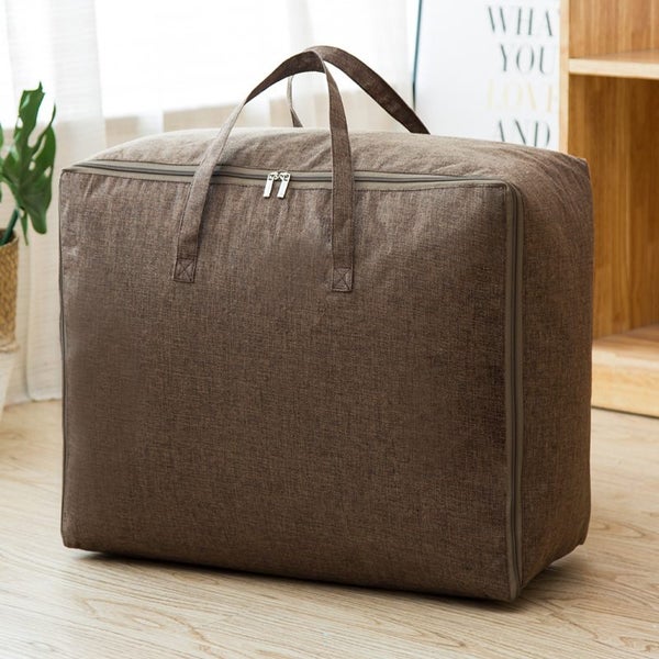 Large Capacity Storage Bag Cotton Linen Foldable Quilt Bag Waterproof Carousel 1