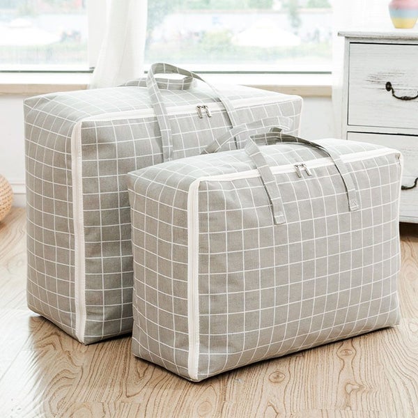Large Capacity Storage Bag Cotton Linen Foldable Quilt Bag Waterproof Carousel 2