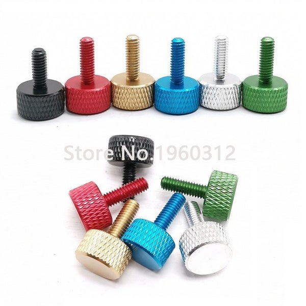 5pcs/lot M3 M4*6/8/10/12/16 colourful aluminum knurled hand tighten Carousel 2