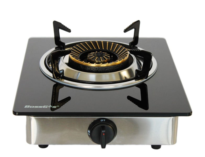 1 Single Burner Gas Stove Tempered Glass Countertop Gas Cooktop Wok Burner Hob Carousel 2
