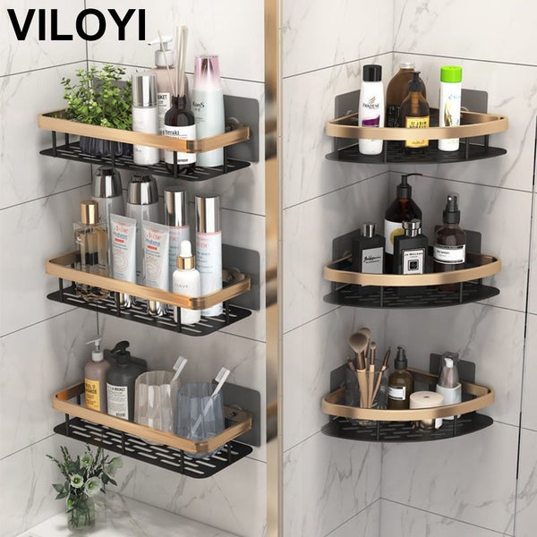 VILOYI Space Aluminum Bathroom Shelves Shower Caddy Corner Shelf No Carousel 2