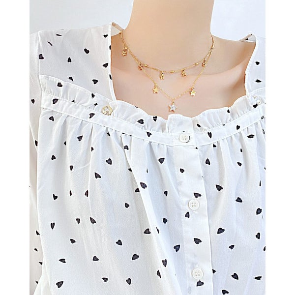 Double-layered Star Cubic Zirconia Necklace Carousel 4