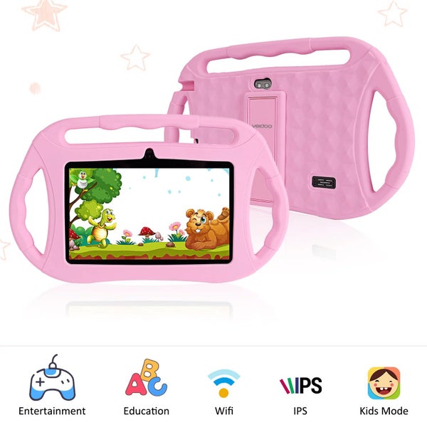 Veidoo 7” Android Tablet with protective case - Pink Carousel 2